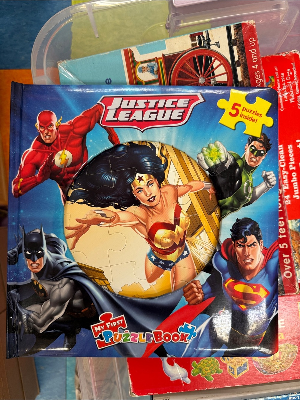 DC Comics Justice League Puzzle Book - Blue, Red, Yellow